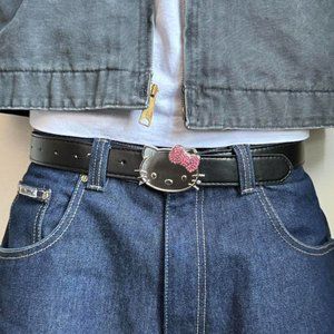 Y2K 2000s Hello Kitty rhinestone crystal grunge goth emo punk belt